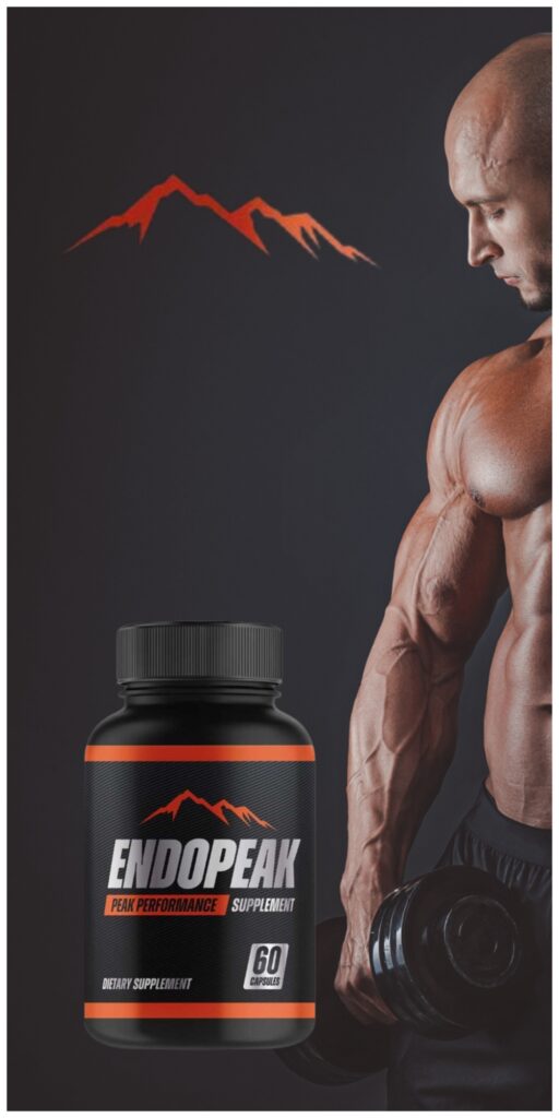 musculine man with the bottle of endopeak
