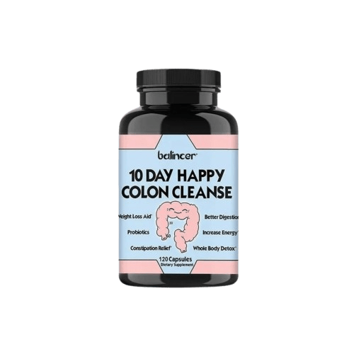 a bottle of 10 Days Happy Colon Cleanse supplement