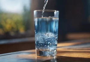 a glass of water on the table