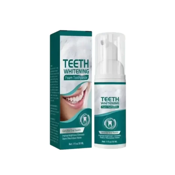 Teeth whitening foam product bottle