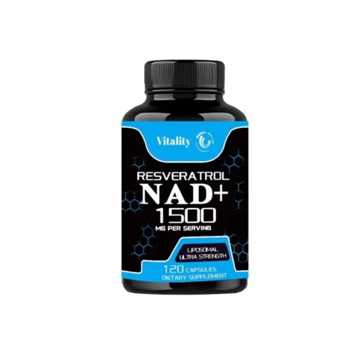 NAD Supplements, Supplements with Resveratrol + Vitamin B3 product bottle